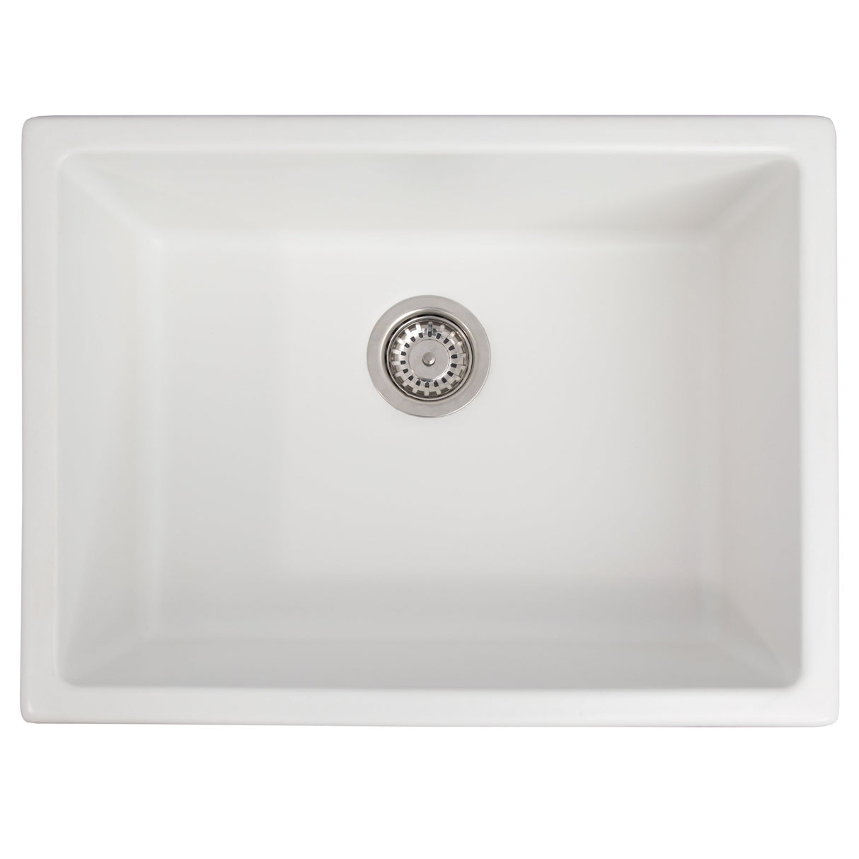 ZLINE 24 in. Rome Dual Mount Single Bowl Fireclay Kitchen Sink with Bottom Grid in White Matte (FRC5123-WM-24)