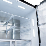 ZLINE 36 in. 28.9 cu. ft. Standard-Depth French Door External Water Dispenser Refrigerator with Dual Ice Maker in Fingerprint-Resistant Black Stainless Steel (RSM-W-36-BS)