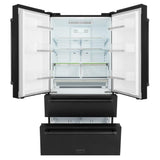 ZLINE 36 in. 22.5 cu. ft. Counter-Depth French Door Refrigerator with Ice Maker in Fingerprint-Resistant Black Stainless Steel (RFM-36-BS)