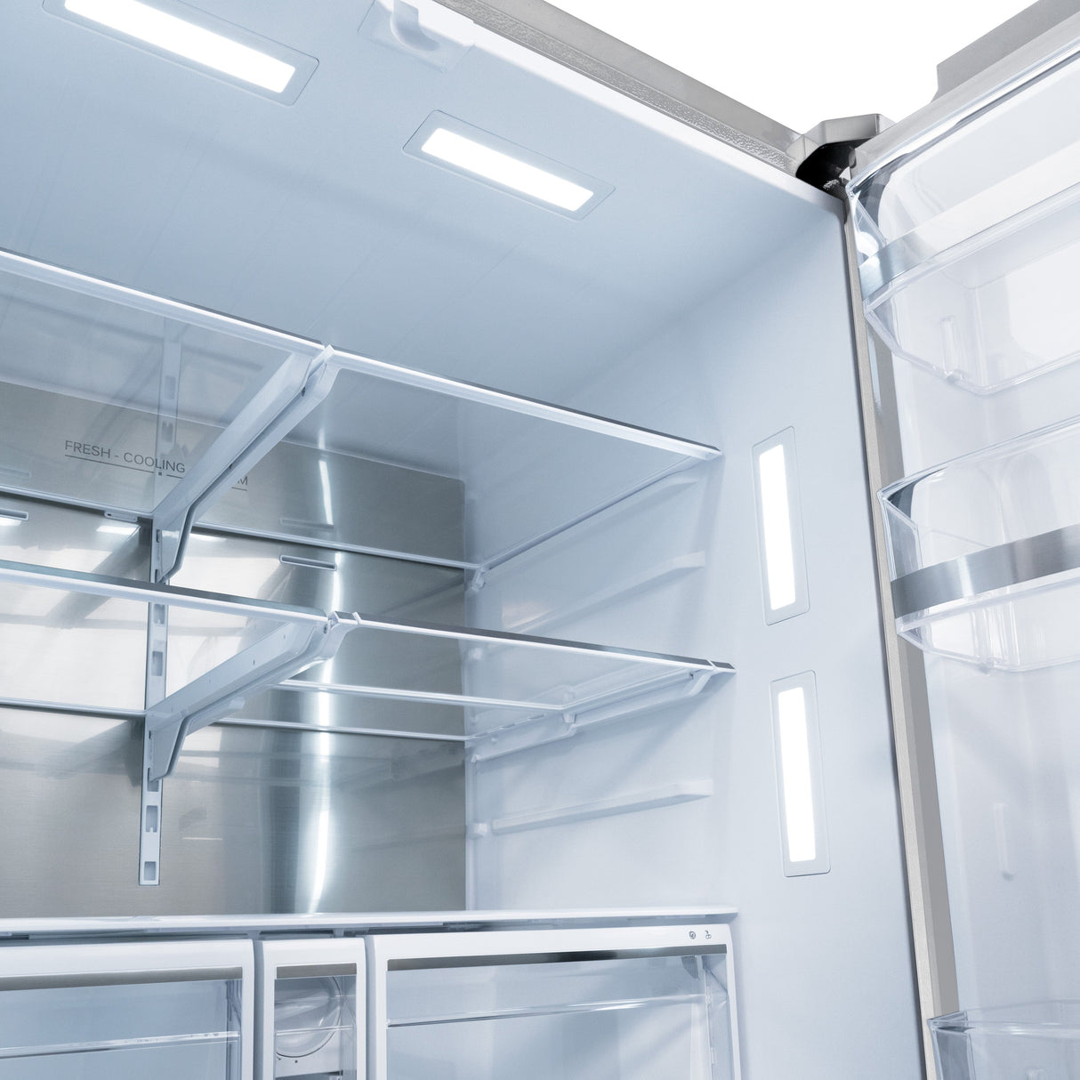 ZLINE 36 in. 28.9 cu. ft. Standard-Depth French Door External Water Dispenser Refrigerator with Dual Ice Maker in Fingerprint-Resistant Stainless Steel (RSM-W-36)