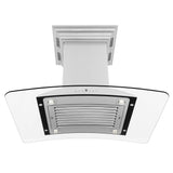 36" ZLINE CrownSound™Ducted Vent Island Mount Range Hood in Stainless Steel with Built-in Bluetooth Speakers (GL9iCRN-BT-36)