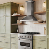 ZLINE 30" Convertible Vent Wall Mount Range Hood in Stainless Steel with Crown Molding (KBCRN-30)