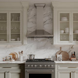 ZLINE 36" Convertible Vent Wall Mount Range Hood in Stainless Steel with Crown Molding (KBCRN-36)