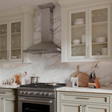 ZLINE 36" Convertible Vent Wall Mount Range Hood in Stainless Steel with Crown Molding (KBCRN-36)