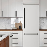 ZLINE Autograph Edition 24" Monument Series 3rd Rack Top Control Built-In Tall Tub Dishwasher in White Matte with Matte Black Handle, 45dBa (DWMTZ-WM-24-MB)