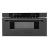 ZLINE 30" Microwave Drawer in Black Stainless Steel with Traditional Handle (MWD-30-BS)