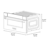 ZLINE Autograph Edition 30 in. 1.2 cu. ft. Built-In Microwave Drawer in Stainless Steel with Polished Gold Accents (MWDZ-30-G)