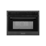 ZLINE 24" 1.6 cu ft. Built-in Convection Microwave Oven in Black Stainless Steel with Speed and Sensor Cooking (MWO-24-BS)