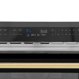 ZLINE Autograph Edition 24" 1.6 cu ft. Built-in Convection Microwave Oven in Black Stainless Steel and Polished Gold  Accents (MWOZ-24-BS-G)