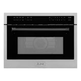ZLINE Autograph Edition 24" 1.6 cu ft. Built-in Convection Microwave Oven in Stainless Steel and Matte Black Accents (MWOZ-24-MB)
