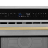 ZLINE Autograph Edition 30 in. 1.6 cu ft. Built-in Convection Microwave Oven in Satin Stainless Steel and Champagne Bronze Accents (MWOZ-30-SS-CB)