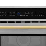 ZLINE Autograph Edition 30 in. 1.6 cu ft. Built-in Convection Microwave Oven in Satin Stainless Steel and Polished Gold Accents (MWOZ-30-SS-G)