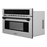 ZLINE Autograph Edition 30 in. 1.6 cu ft. Built-in Convection Microwave Oven in Satin Stainless Steel and Matte Black Accents (MWOZ-30-SS-MB)