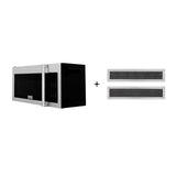 ZLINE 30 in. 1.5 cu. ft. Over-The-Range Microwave in Satin Stainless Steel with Traditional Handle and Set of 2 Charcoal Filters (MWO-OTRCFH-30-SS)