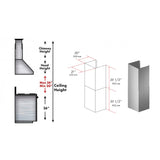 ZLINE 2 Piece 36 in. Chimney Extensions for Wall Mount Outdoor Grill Hood (2PEXT-GOW36)