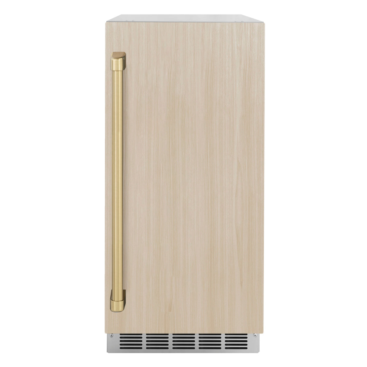 ZLINE Autograph Edition 15 in. Touchstone Clear Cube Ice Maker with Drain Pump and Panel Ready Door with Champagne Bronze Handle (ICCDPZ-15-CB)