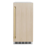 ZLINE Autograph Edition 15 in. Touchstone Clear Cube Ice Maker with Drain Pump and Panel Ready Door with Champagne Bronze Handle (ICCDPZ-15-CB)