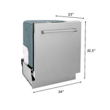 ZLINE 36 in. Kitchen Package with Stainless Steel Dual Fuel Range, Range Hood, Microwave Drawer and Classic Dishwasher (4KP-RARH36-MWDW)