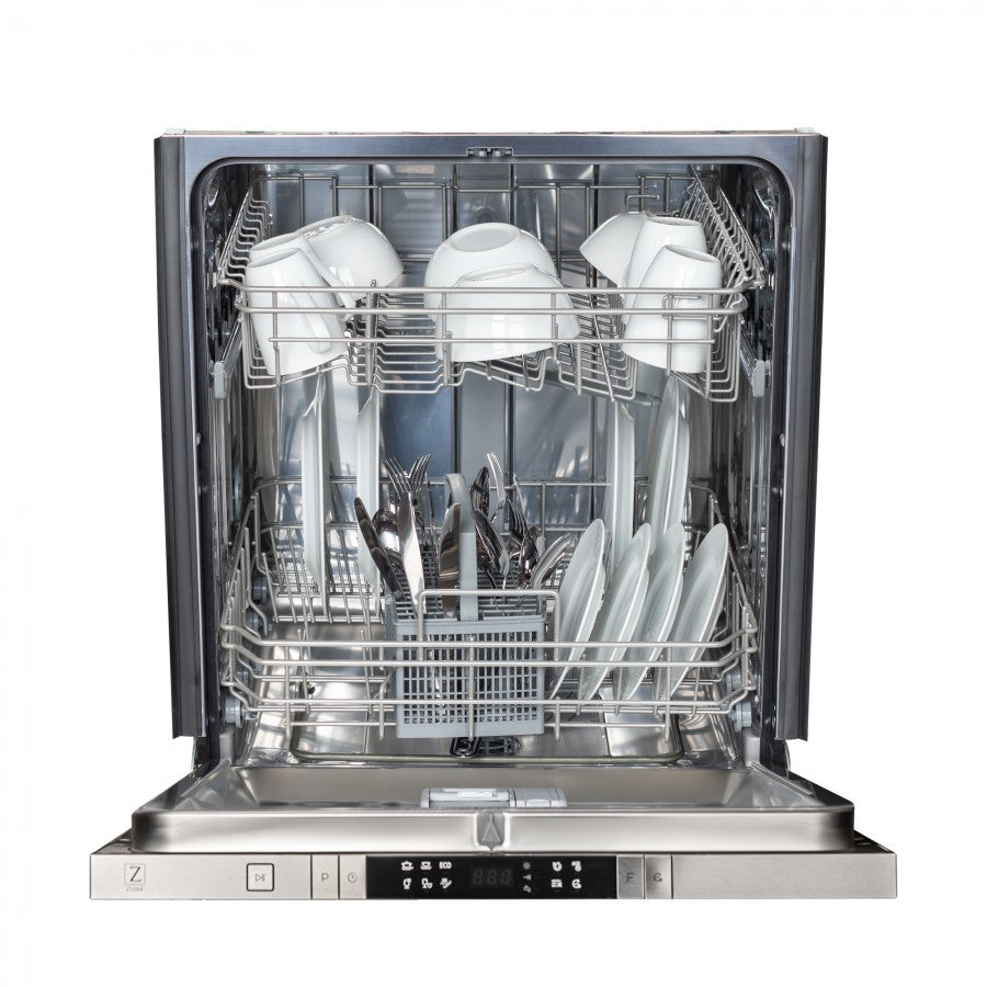 ZLINE 24 in. Stainless Steel Top Control Built-In Dishwasher with Stainless Steel Tub and Modern Style Handle (DW-304-24)