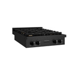 ZLINE 30 in. Paramount Gas Rangetop with 4 Brass Burners and Porcelain Cooktop in Black Stainless Steel (SRTB-BR-30)