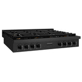 ZLINE 48 in. Paramount Gas Rangetop with 8 Brass Burners and Porcelain Cooktop in Black Stainless Steel (SRTB-BR-48)