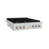 ZLINE 36 in. Paramount Gas Rangetop with 6 Burners and Porcelain Cooktop in Satin Stainless Steel (SRTS-36)