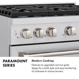 ZLINE Autograph Edition 48 in. 6.7 cu. ft. Paramount Double Oven Dual Fuel Range with 8 Burner Gas Cooktop in Stainless Steel and Polished Nickel Helix Handles and Knob Accents (SDRZ-48-KPN)