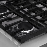 ZLINE 30 in. Paramount Gas Rangetop with 4 Burners and Porcelain Cooktop in Satin Stainless Steel (SRTS-30)