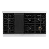 ZLINE 48 in. Paramount Gas Rangetop with 8 Burners and Porcelain Cooktop in Satin Stainless Steel (SRTS-48)