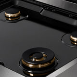 ZLINE 30 in. Autograph Edition Paramount Gas Rangetop with 4 Burners and Porcelain Cooktop in Satin Stainless Steel with Matte Black Accents (SRTSZ-30-MB)