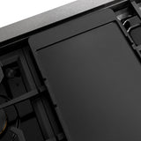 ZLINE 48 in. Autograph Edition Paramount Gas Rangetop with 8 Burners and Porcelain Cooktop in Satin Stainless Steel with Matte Black Accents (SRTSZ-48-MB)