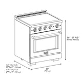 ZLINE Autograph Edition 30 in. 4.2 cu. ft. Paramount Induction Range with 4 Element Cooktop and Electric Convection Oven in Stainless Steel with Champagne Bronze Accents (SINRZ-30-CB)