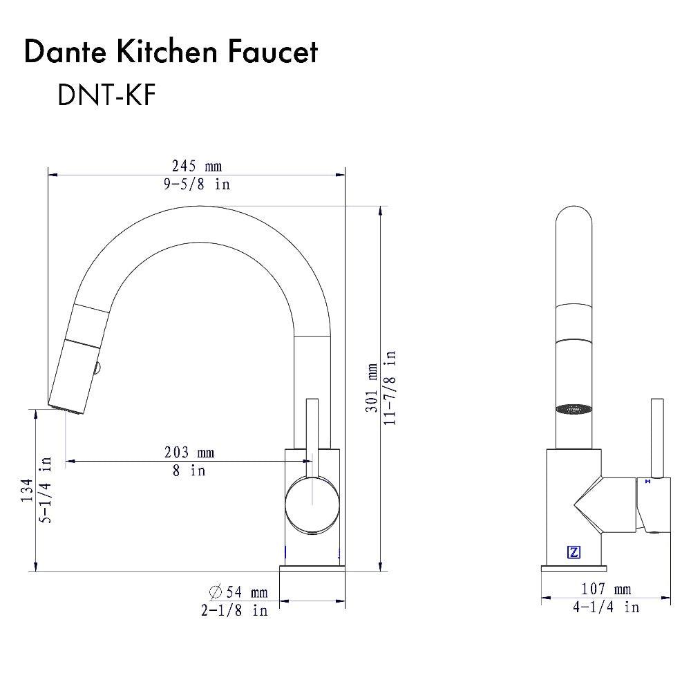 ZLINE Dante Pull Down Kitchen Faucet in Polished Gold (DNT-KF-PG)
