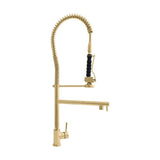 ZLINE Van Gogh Pull Down Spring Kitchen Faucet with Pot Filler in Polished Gold (VNG-KF-PG)
