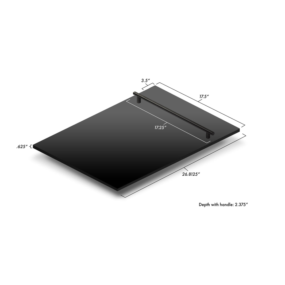 ZLINE 18 in. Compact Black Stainless Steel Top Control Built-In Dishwasher with Stainless Steel Tub and Modern Style Handle, 52dBa (DW-BS-H-18)