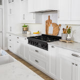 ZLINE 36 in. Legacy Gas Rangetop with 6 Brass Burners and Porcelain Cooktop in Black Stainless Steel (RTB-BR-36)