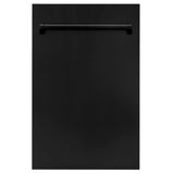 ZLINE 18 in. Dishwasher Panel in Black Matte with Traditional Handle (DP-BLM-18)