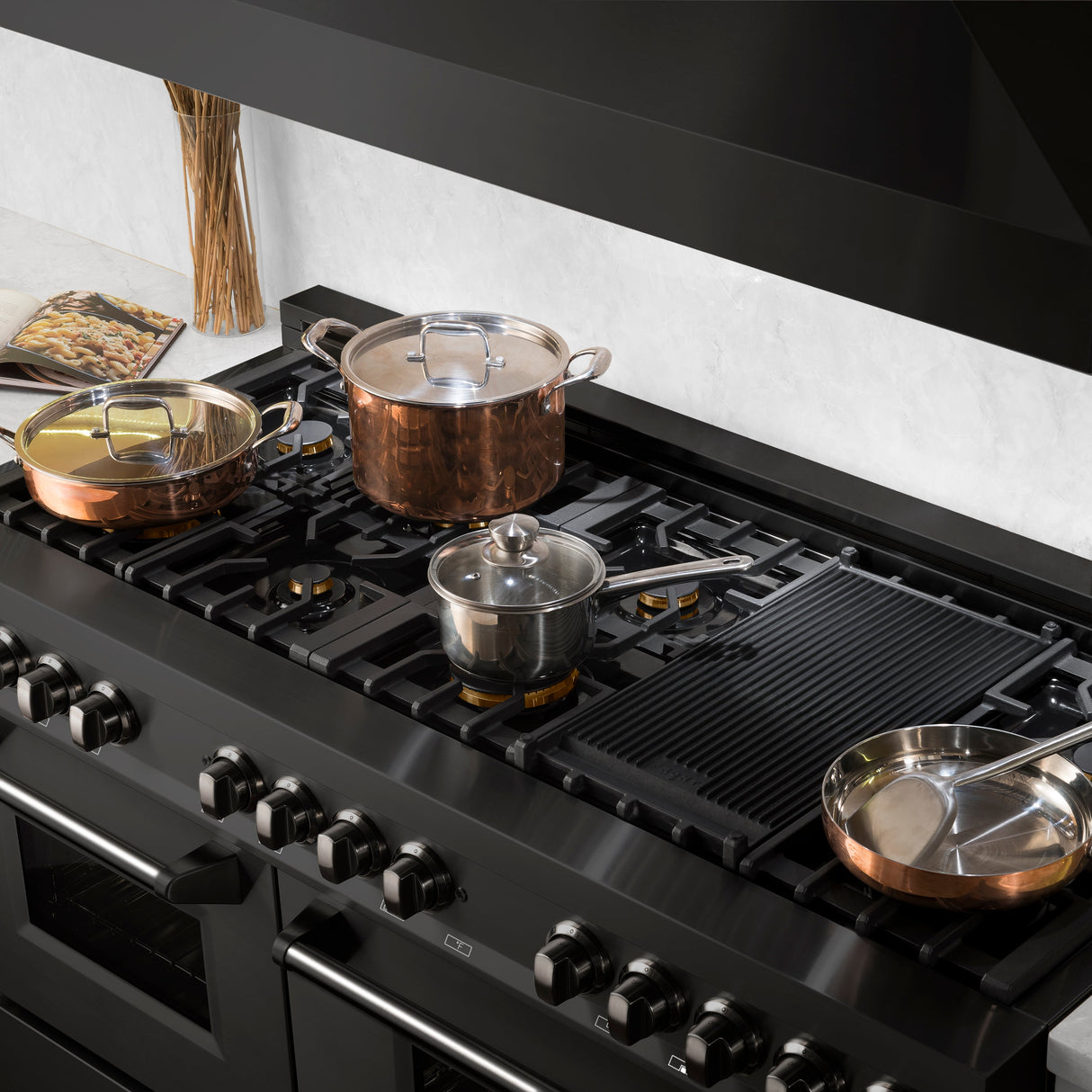 ZLINE 60 in. 7.4 cu. ft. Legacy Dual Fuel Range with 9 Burner Gas Cooktop and 2 Electric Convection Ovens