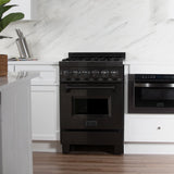 ZLINE 24 in. 2.8 cu. ft. Legacy Dual Fuel Range with 4 Burner Gas Cooktop and Electric Convection Oven