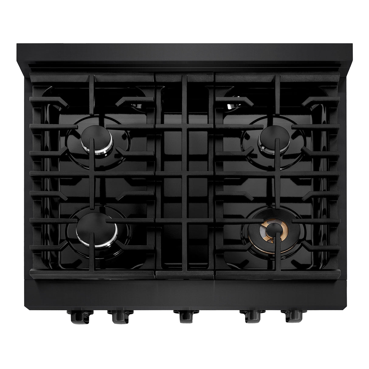 ZLINE 30 in. 4.2 cu. ft. Paramount Gas Range with 4 Burner Cooktop and Convection Gas Oven in Black Stainless Steel (SGRB-30)