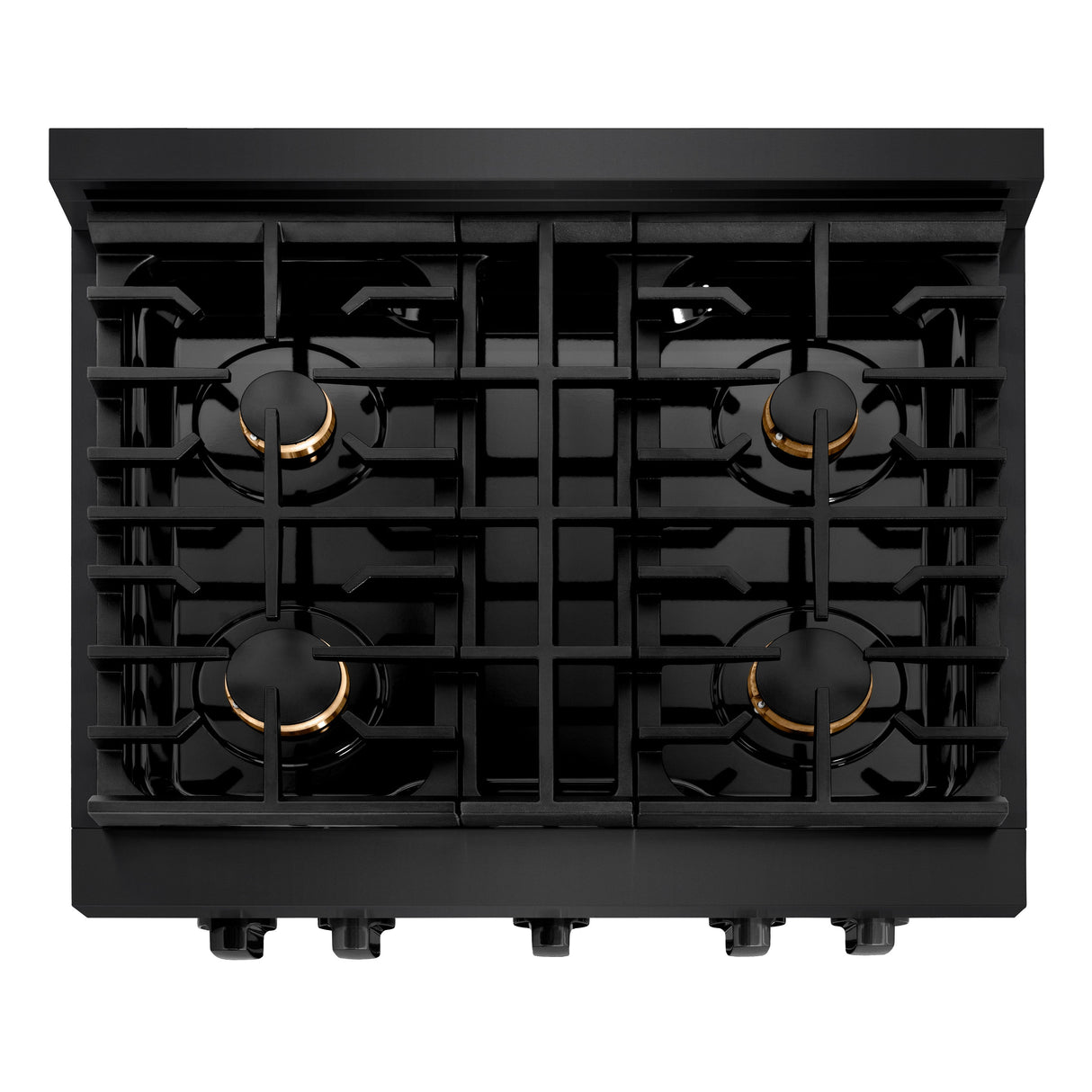ZLINE 36 in. 5.2 cu. ft. Paramount Gas Range with Convection Gas Oven in Black Stainless Steel with 6 Brass Burners (SGRB-BR-36)