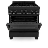 ZLINE 30 in. 4.0 cu. ft. Range with Natural Gas Stove and Natural Gas Oven in Black Stainless Steel (RGB-30)