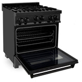 ZLINE 30 in. 4.0 cu. ft. Range with Natural Gas Stove and Natural Gas Oven in Black Stainless Steel (RGB-30)