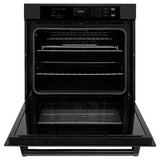 ZLINE 30 in. Professional True Convection Single Wall Oven with Air Fry and Self Clean in Black Stainless Steel (WASB-30)
