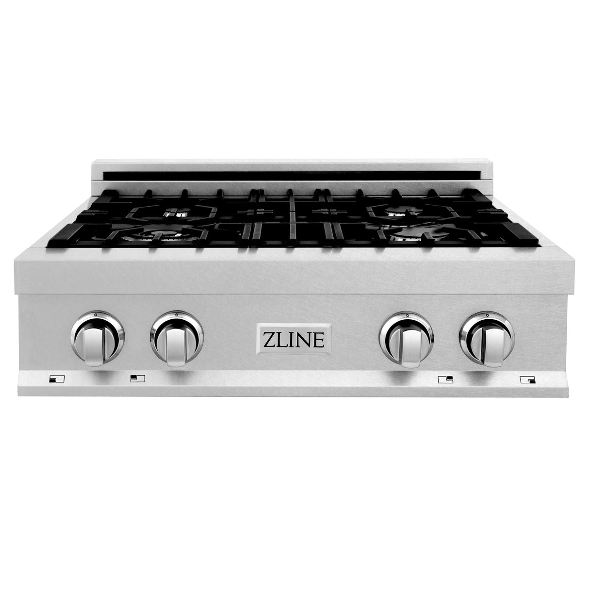 ZLINE 30 in. Legacy Gas Rangetop with 4 Burners and Porcelain Cooktop in Satin Stainless Steel with Griddle (RTS-GR-30)