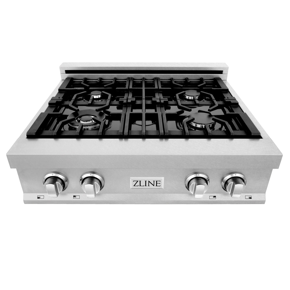 ZLINE 30 in. Legacy Gas Rangetop with 4 Burners and Porcelain Cooktop in Satin Stainless Steel with Griddle (RTS-GR-30)