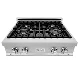 ZLINE 30 in. Legacy Gas Rangetop with 4 Burners and Porcelain Cooktop in Satin Stainless Steel (RTS-30)