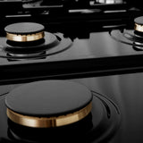 ZLINE 36 in. Legacy Gas Rangetop with 6 Brass Burners and Porcelain Cooktop in Satin Stainless Steel (RTS-BR-36)