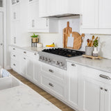 ZLINE 36 in. Legacy Gas Rangetop with 6 Brass Burners and Porcelain Cooktop in Satin Stainless Steel (RTS-BR-36)