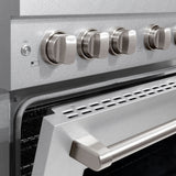 ZLINE 36 in. 5.2 cu. ft. Paramount Gas Range with 6 burner Cooktop and Convection Gas Oven in Satin Stainless Steel (SGRS-36)